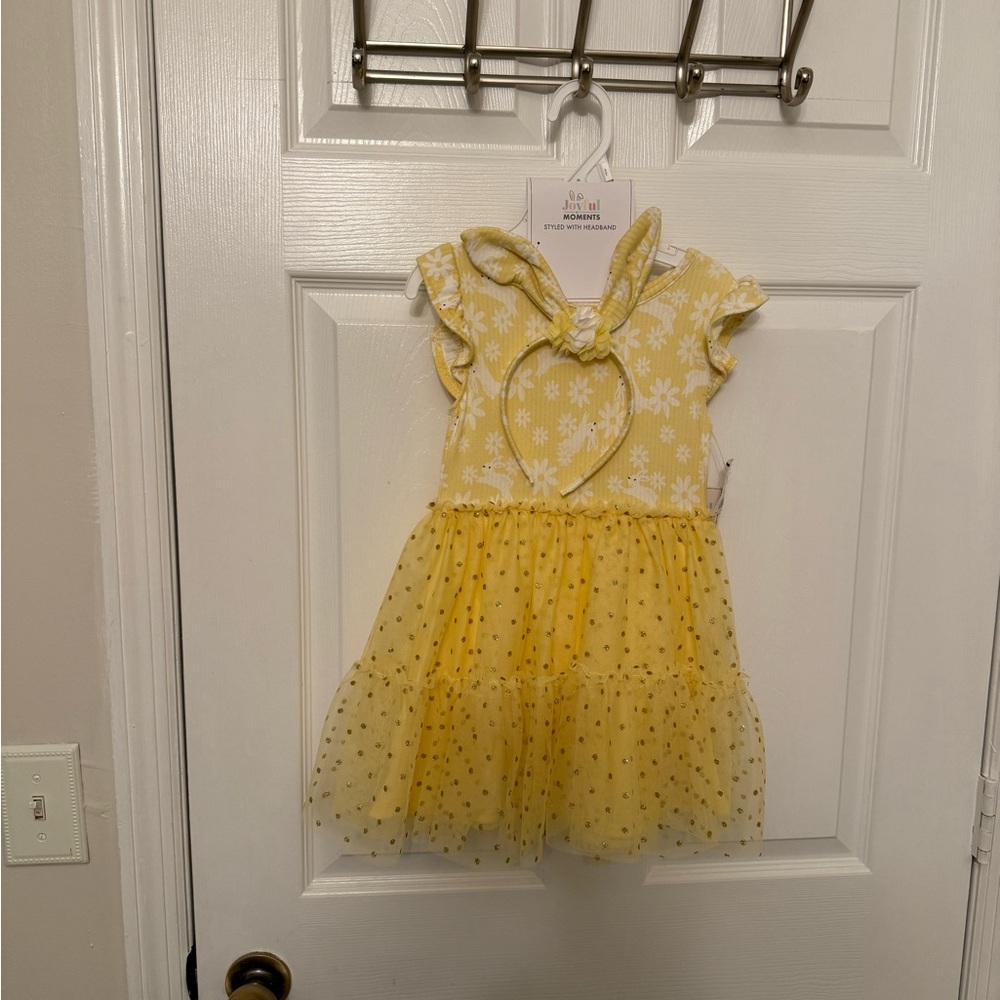 Yellow Floral Dress with Bow